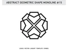 lineart monoline design de telha de forma geométrica abstrata grátis vetor