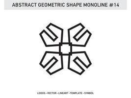 padrão de forma abstrata geométrica lineart monoline sem costura vetor