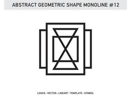 padrão de forma abstrata geométrica lineart monoline sem costura vetor