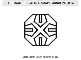 design de ladrilhos de forma monoline geométrica lineart abstrato grátis vetor