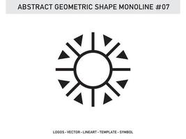 monoline contorno geométrico forma lineart design padrão de telha sem costura livre vetor