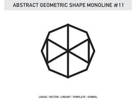 padrão de forma abstrata geométrica lineart monoline sem costura vetor