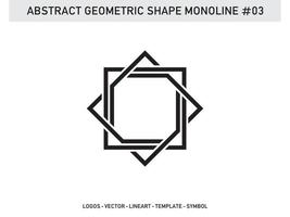 design de azulejos forma geométrica abstrata vetor monoline grátis