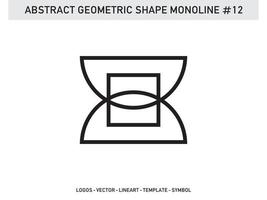 padrão de design de telha geométrica monoline abstrata lineart sem costura vetor