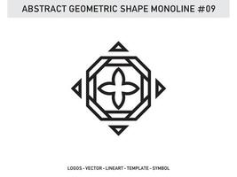 monoline forma geométrica lineart design abstrato azulejo grátis vetor