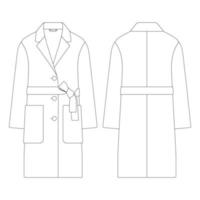 modelo mulheres casaco de lã ilustração vetorial design plano contorno coleção de roupas agasalhos vetor