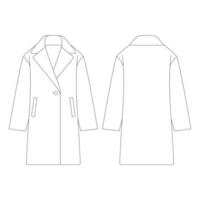 modelo mulheres casaco de lã ilustração vetorial design plano contorno coleção de roupas agasalhos vetor