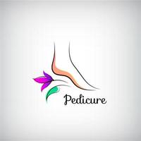 logotipo de pedicure de pé de mulher... conceito de design abstrato vetor