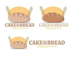 design de ilustração vetorial de modelo de logotipo de bolo e pão para sua empresa ou empresa vetor