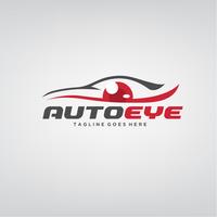 Design de logotipo de carro de olho automático vetor