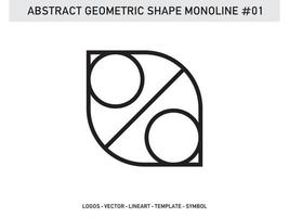 padrão de design de telha monoline de forma geométrica abstrata sem costura pro grátis vetor
