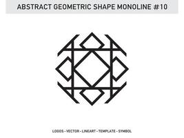 monoline contorno geométrico forma lineart design padrão de telha sem costura livre vetor