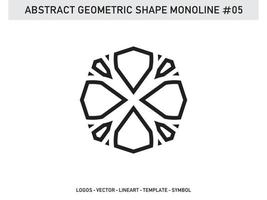monoline forma abstrata geométrica design de azulejos decorativos grátis pro vetor