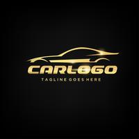 Design de logotipo de carro de ouro vetor