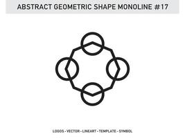 design de ladrilhos lineart de forma geométrica monoline moderna vetor