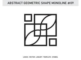 monoline contorno geométrico forma lineart design padrão de telha sem costura livre vetor