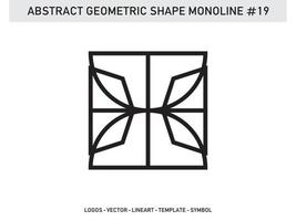 forma geométrica monoline lineart design de azulejo padrão abstrato grátis vetor