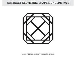 monoline forma geométrica lineart design abstrato azulejo grátis vetor