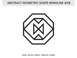 design de azulejo de forma geométrica monoline vetor decorativo abstrato grátis