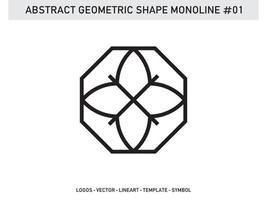 padrão de design de telha monoline de forma geométrica abstrata sem costura pro grátis vetor