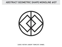 monoline forma geométrica lineart design abstrato azulejo grátis vetor