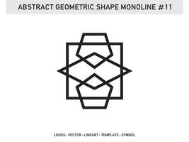 design de ladrilhos de forma monoline geométrica lineart abstrato grátis vetor