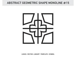 padrão de forma abstrata geométrica lineart monoline sem costura vetor