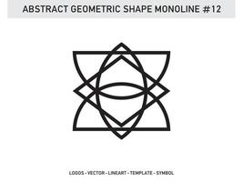 padrão de forma abstrata geométrica lineart monoline sem costura vetor