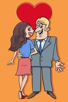 cartão de dia dos namorados com desenho animado casal apaixonado vetor