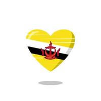 brunei darussalam ilustração de amor em forma de bandeira vetor