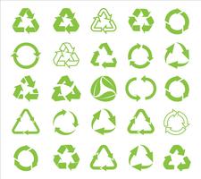 Recicle o vetor de ícone. Recycle Recycling set symbol illustration - Vector