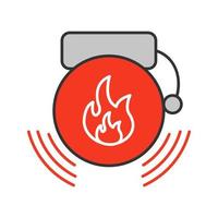 ícone de cor de alarme de incêndio. alerta. ilustração vetorial isolada vetor