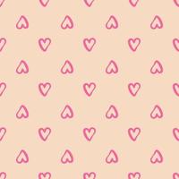 padrão sem emenda geométrico simples corações rosa. cenário de dia dos namorados. vetor