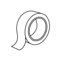 ilustração de ícone de contorno de fita adesiva no fundo branco vetor