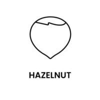 ícone de logotipo de contorno de avelã no fundo branco vetor