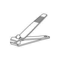 ilustração de ícone de contorno de cortador de unhas em fundo branco vetor