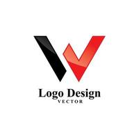 w vetor de design de logotipo de símbolo