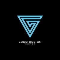 g símbolo triângulo linha arte design de logotipo vetor