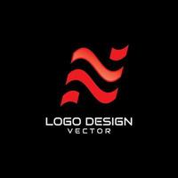 modelo de logotipo de letra abstrata n vetor