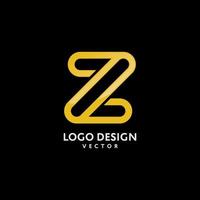 design de logotipo de monograma de ouro de letra z vetor