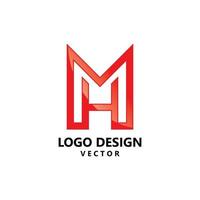 vetor de design de logotipo inicial mh
