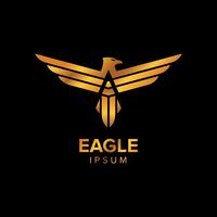 Design de conceito criativo luxo águia logotipo Design com cor de ouro vetor