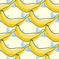 padrão de comida saudável sem costura com ornamento de banana isolado amarelo e azul. fundo branco. estilo simples. vetor