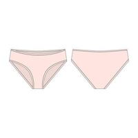 calcinha rosa claro para meninas isoladas no fundo branco. esboço técnico de lingerie feminina. vetor