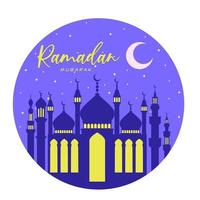 Ramadã Mubarak. cartão de saudação da noite do ramadã. vetor