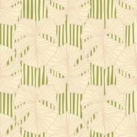 padrão sem emenda de planta tropical com folhas de árvore de monstera doodle. ornamento exótico rosa sobre fundo verde listrado. vetor