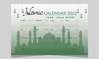 design de modelo de calendário islâmico vactor vetor