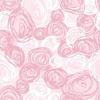 doodle círculo sem costura padrão, papel de parede sem fim espiral abstrato rosa. vetor