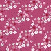 padrão sem emenda de silhuetas abstratas brilhante margarida sem costura de verão. fundo rosa com pontos e pequenas formas botânicas. vetor