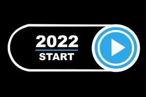 comece 2022 botão de feliz ano novo vetor